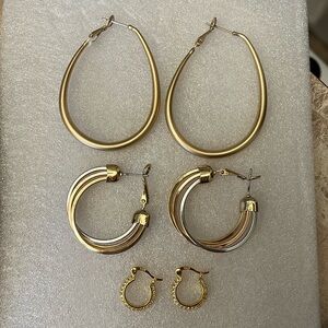 Gold hoops fashion jewelry